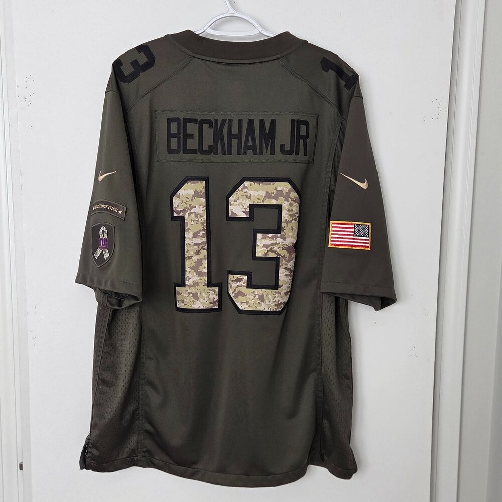 NWOT Nike NFL NY Giants Beckham Jr#13 Jersey Salute to Service Stitched Camo XL